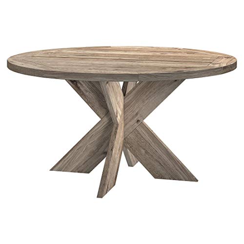OUTLIV. Quantum Gartentisch rund Ø150 cm mit Gestell und Tischplatte aus recyceltem Teakholz für bis zu 6 Personen