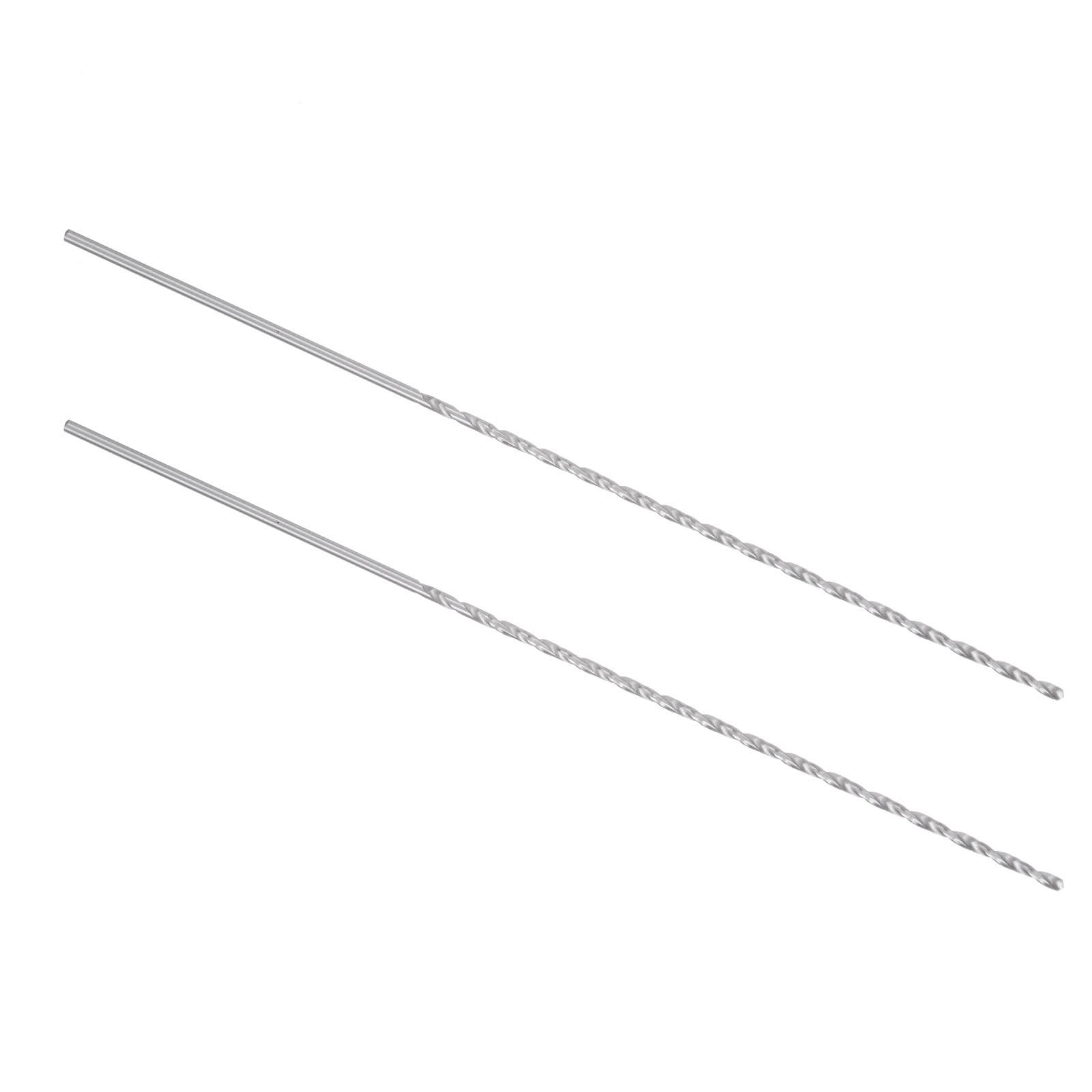 Kozelo 2PCS Twist Drill Bit - [2.5mm] High-Speed Steel Cobalt Round Shank Jobber Bit Set Silver Tone for Metal Wood Plastic Steel Use, 126mm / 4.96" Blade Length