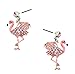 DianaL Boutique Pink Flamingo Earrings Stud Post Crystal Enamel Gift Boxed