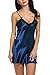 Avidlove Women Nightwear Satin Lingerie Lace Nightgown Pajamas Slip Sleepwear (S, Blue(#4988))