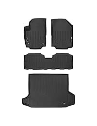 MAXFLOORMAT   Tapetes para piso (set 2 hileras) y revestimiento para cajuela MAXTRAY para Chevrolet Equinox 2018, color negro.