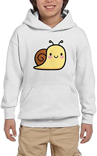 Pulongpoq Cute Snail Youth Boys/Girls Long Sleeve Hoodie Sweatshirt Pullover Hood SozeKey White