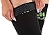 Mojo Compression Full Leg Sleeve for Men and Women 20-30mmHg - Footless Thigh High Compression Socks for Diabetic, Varicose Veins Circulation, Swelling - Black/Green, Medium - A609