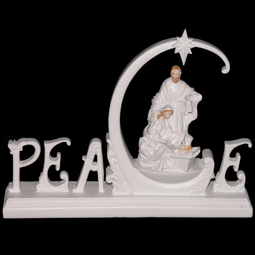 Lightable "Peace" Christmas Nativity Scene Jesus Mary Home