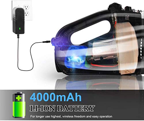 oneday Cordless Vacuum Cleaner Rechargeable Handheld Vacuum Cyclonic Suction Low-noise with 6 Accessories for Home Office Floor Car Pet