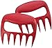 Bear Paws Meat Claws - The Original Meat Shredder Claws for Pulled Pork, USA Made - Easily Lift, Shred, Pull and Serve Pork, Chicken, Brisket and Turkey - Gift for Dad on Father's Day! (Red)