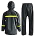 Rain Suit-Waterproof Jacket and Pants Durable Rain Gear for Men Hooded Fishing Work Wear PVC 2-Layer