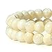 HAAMIIQII 60pcs 6mm Natural White Mother of Pearl Shell Beads Round Loose Gemstone Beads for Jewelry Making Strand 15 Inch