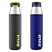 ZULU Studio Tritan Water Bottles with Silicone Grip, Leak Proof Flip Lid, BPA Free, Tasteless & Odorless, 32oz Grey/Violet Ice -2 Pack