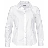 SUNTTON Women Long Sleeve Basic Simple Button-down Shirt Oxford Blouse with Stretch