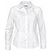 SUNTTON Women Long Sleeve Basic Simple Button-Down Shirt Oxford Blouse with Stretch (M, White)