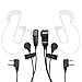 Two Way Radio Headset Noise Canceling Transparent Security Earphones Works with Midland Walkie Talkie GMRS/FRS Radios with PTT/VOX – Pair