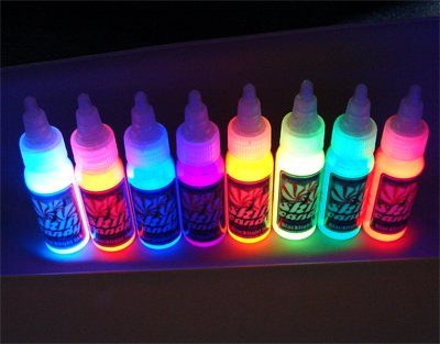 Skin Candy 8 Color UV Black Light Tattoo Ink Set