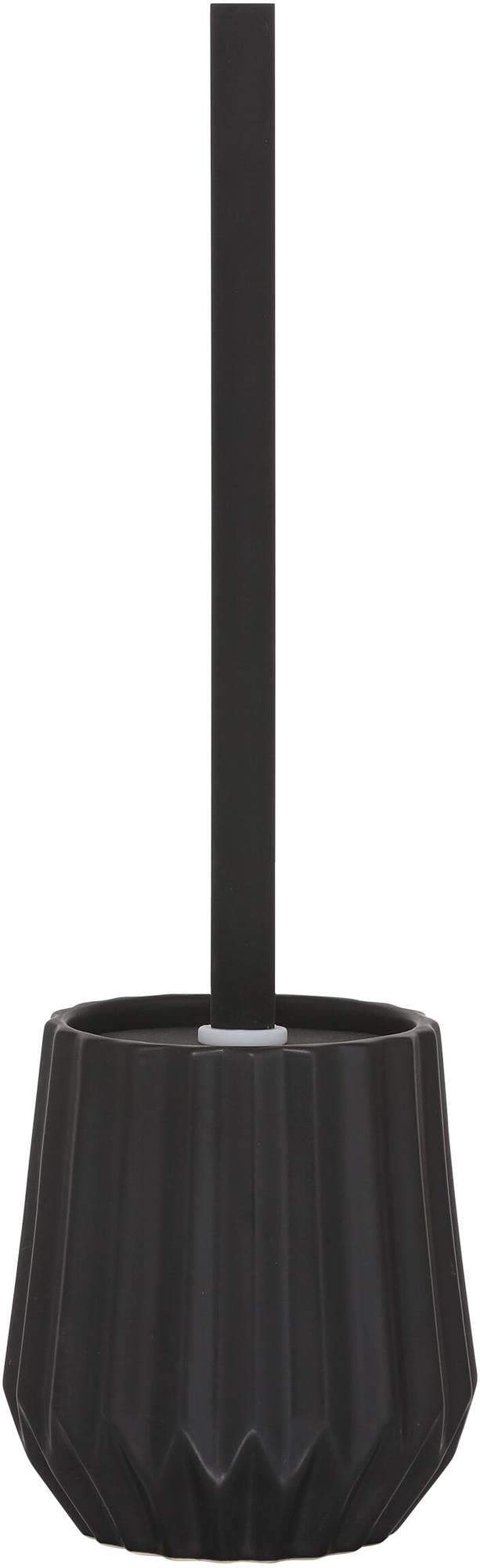 Sealskin Arte Toilet Brush and Holder, Ceramic, Black, 11.8 x 26 x 11.8 cm