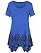 Short Sleeve Tunic Tops For Leggings For Women,Laksmi Floral Print Asymmetrical Hem Casual Flow Tee Shirts ,RoyalBlue XX-Large