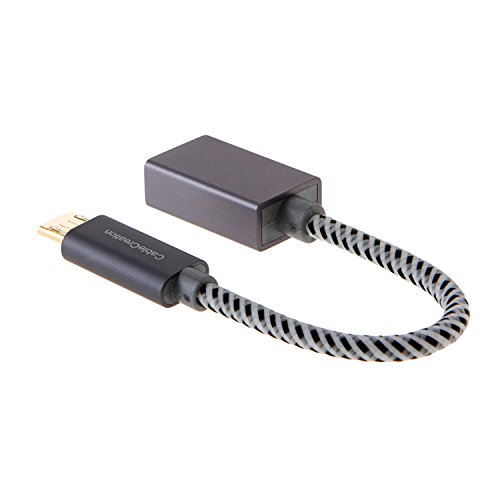 CableCreation Micro USB 2.0 OTG Cable Braided On The Go Adapter Micro USB Male to USB Female for Samsung or other Smart Phones with OTG Function, 6 Inch/ Space Gray Aluminum