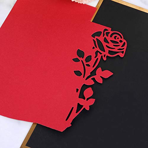 Conleke 2 Pieces Rose Cutting Die Flower Shape Embossing Dies Carbon Steel Die Cuts Stencils for DIY Scrapbooking Album Paper Card Template Making Craft Decoration
