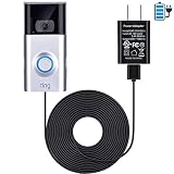 SATINIOR 1 1 16 ft/ 5 m Cable with DC Power Adapter Compatible with Video 1/2, Continuously Charging, No Need to Change The Batteries (for Doorbell 2), white