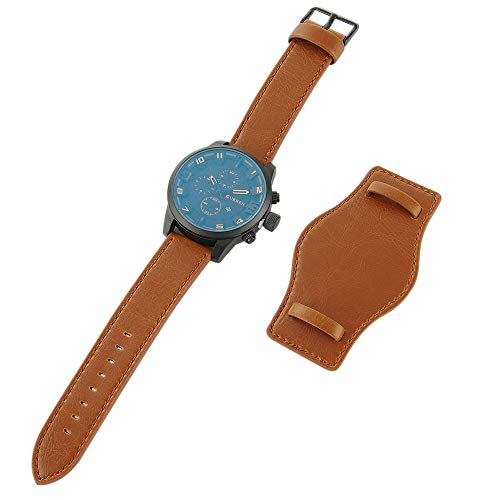 Curren Reloj de pulsera deportivo para hombre, mecanismo de cuarzo, calendario, esfera grande, correa de piel - Imagen 4