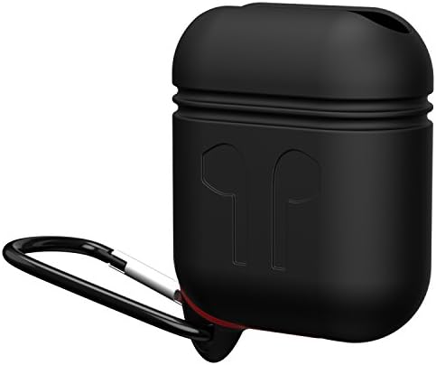 VAKO AirPods Case, Premium Quality Waterproof Shock Resistant Protective Case Cover Skin with Anti-lost Strap for Apple AirPods (Black)