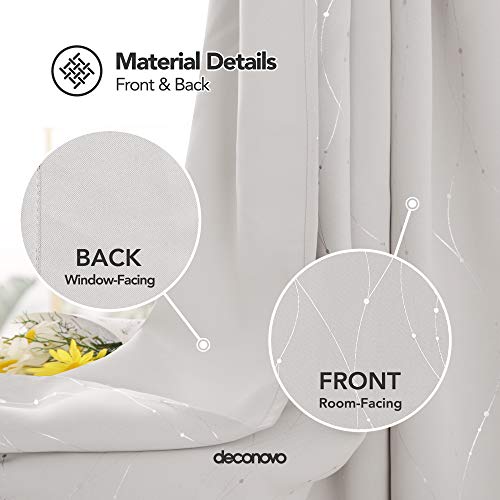 image for Deconovo Grommet Top Curtain Drapes Blackout Curtains Wave Line with D