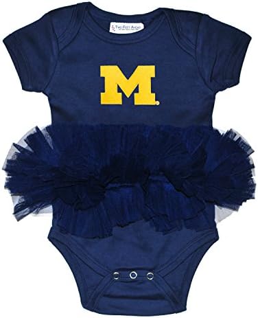 Two Feet Ahead Michigan Wolverines Newborn Infant Tutu Creeper Bodysuit (6 Months)