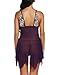 klier Kiler Women Plus Size Chemise Sexy Nightie Lace Lingerie Sets Purple