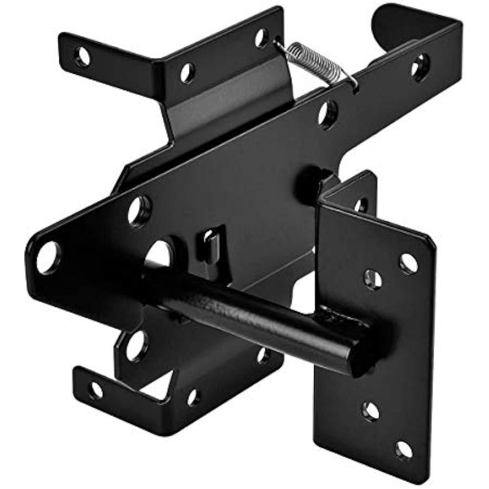 SelfLocking Gate Latch Post Mount Automatic Gravity Lever Wood Fence