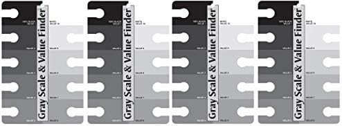 Color Wheel 245557 3505 Gray Scale and Value Finder, Black/White (Fоur Paсk, Black/White)