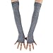 ECOSCO Plain Color Hand Arm Warmer Finger Gloves Accessories (Light gray)