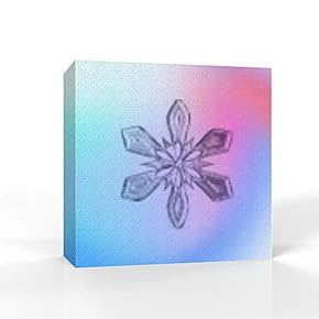 Canvas Wall Art - Snowflake Theme - Modern Home Art Stretched and Framed Ready to Hang - 12x12 inches