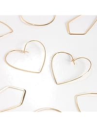 Pendientes de aro para mujer de Humble Chic NY, hipoalergénicos, ligeros y finos, con colgantes en forma de corazón, octágono geométrico, cuadrados, chapados en plata de ley 925 u oro de 18 quilates