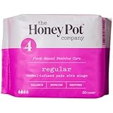 The Honey Pot Feminine Pads with Wings, Regular Absorbency, Herbal All Natural, (20 Count)