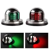 LEANINGTECH One Pair Marine Boat Yacht Light 12V Stainless Steel LED Bow Navigation Lights Pontoons Sailing Signal Lights