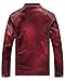 Fairylinks Red Leather Jacket Men Casual Camo, Burgundy, X-Large
