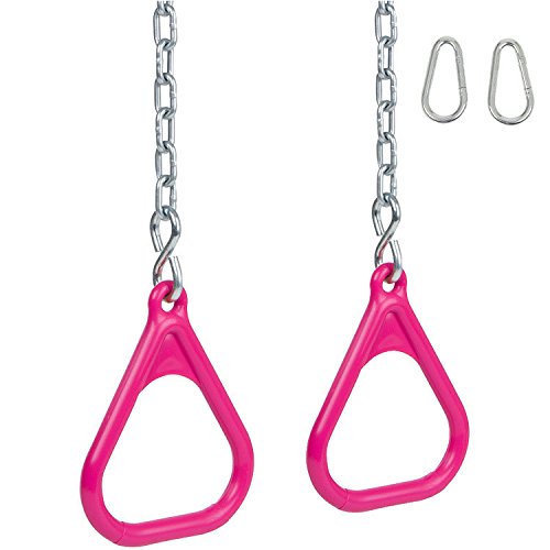 Swing Set Stuff Trapeze Rings and Chains with SSS Logo Sticker, Pink