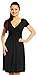 Zeta Ville - Women's - Wrap V-neck Flare Summer Dress - Short Sleeves - 108z (Black, 14)
