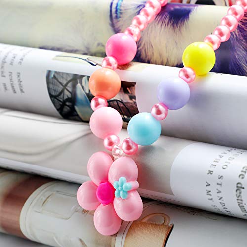 Hifot Kids Jewelry Little Girls Plush Handbag Necklace Bracelet Ring Hair Clips Set, Jewelry Party Favors Gift for Dress up Pretend Play