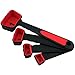 Portable Collapsible Silicone Measuring Cups & Red Measuring Spoons Set Folding 8 Piece BPA Free Food Grade Kitchen Utensil Dry Liquid
