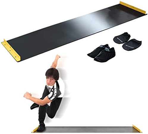 Fieldoor スライドボード スライダーボード スライディングボード 幅240cm シューズカバー ハンドカバー付き 幅調節可能 トレーニング ダイエット