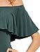 Verdusa Women's Off The Shoulder Short Sleeve Ruffle Bodysuit Green S