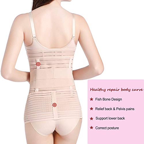 Hip Mall 3 in 1 Postpartum Girdle Support Recovery Belly Wrap Postnatal