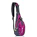 Sling Bag Backpack Chest Shoulder Compact Fanny Sack Satchel Outdoor Bike nylon fabric Purplish-Red, by LC Prime