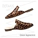 Maypie Womens Flat Mules Closed Pointed Toe Slip On Loafer Slides Backless Shoes, Leopard, 10 B(M) US