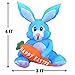SEASONBLOW 4 FT LED Light Up Inflatable Easter Cute Bunny Rabbit with Carrot Decoration for Party Yard Lawn Garden Blow Up Decor Blue