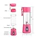 Portable Blender, OBERLY Smoothie Juicer Cup - Six Blades in 3D, 13oz Fruit Mixing Machine with 2000mAh USB Rechargeable Batteries, Ice Tray, Detachable Cup, Perfect Blender for Personal Use (FDA, BPA Free)