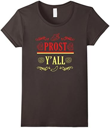 Womens Oktoberfest Barmaid Tshirt Prost Y'all XL Asphalt