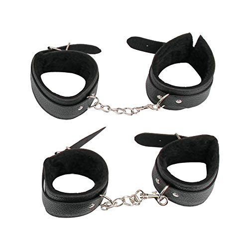 7/10 Pcs Handcuff Adjustable Leather Handcuffs Set with Comfortable Wrist and Ankle Cuffs Fits Women and Men