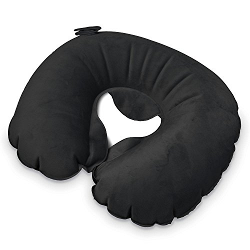 Samsonite Compact Inflatable Travel Neck Pillow with Pouch, Black, One
