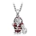 NinaQueen Santa Claus 925 Sterling Silver Pendant Necklace with Peace Sign, Jewelry Gifts for Her